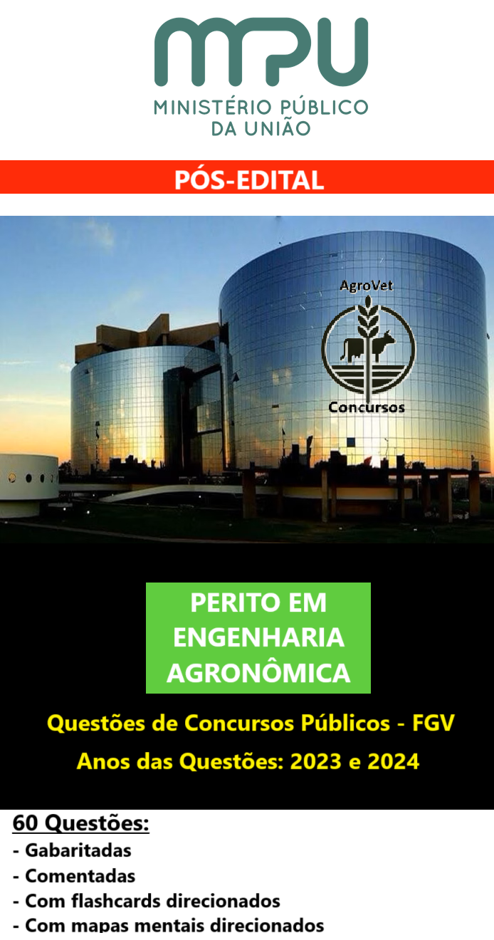 AGRONOMIA – Questões FGV – 2023/2024 – Amostra Grátis do e-book da Hotmart